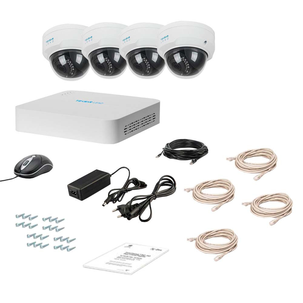 Комплект IP відеоспостереження Tecsar Lead IP 4DOME-2MP