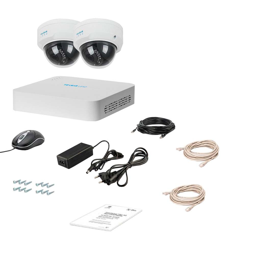 Комплект IP відеоспостереження Tecsar Lead IP 2DOME-2MP