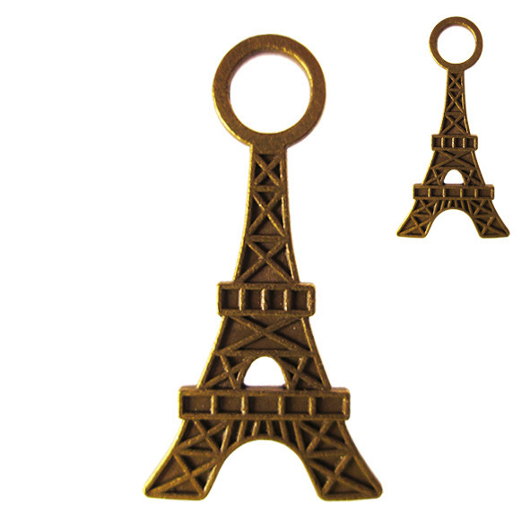 Підвіска Кулон Париж 5 36*18*2 мм, Вушко 5 мм, Метал, Колір Бронза, Прикраса, Рукоробня, Фурнітура Біжутрія, фото 1