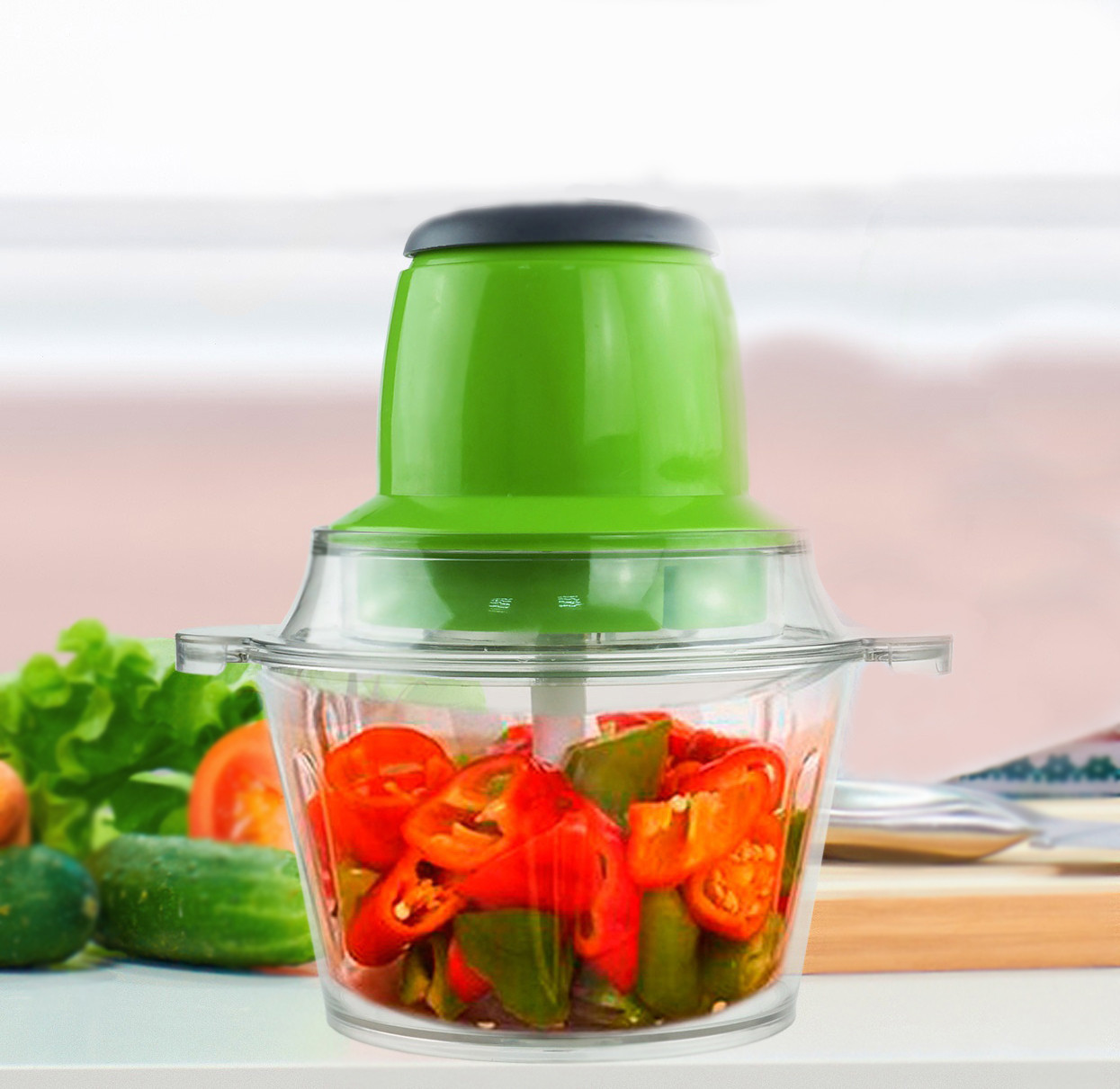 Блендер-подрібнювач з двоярусним лезом Блискавка, фото 1