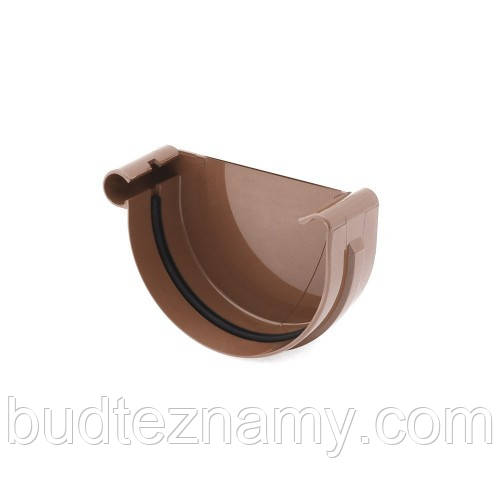 Заглушка ринви ліва - 125 мм, Коричнева BRYZA система 125/90 - RAL 8017.