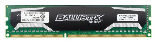 Оперативна пам'ять для ПК DDR3 Crucial Ballistix Sport 4Gb 2Rx8 PC3-10600 1333MHz Intel і AMD, б/в, фото 1