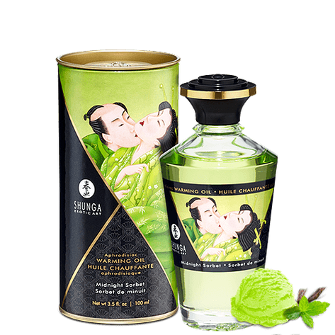 Їстівне зігріваючий масажне масло Aphrodisiac Warming Midnight Oil Sorbet 100 мл | Limon, фото 2