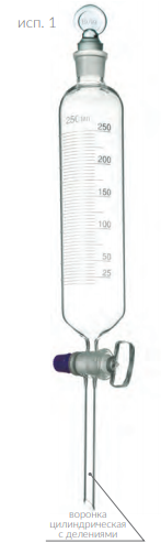 Лійка ділильна циліндрична з поділками ВД-1, 100 мл, фото 1