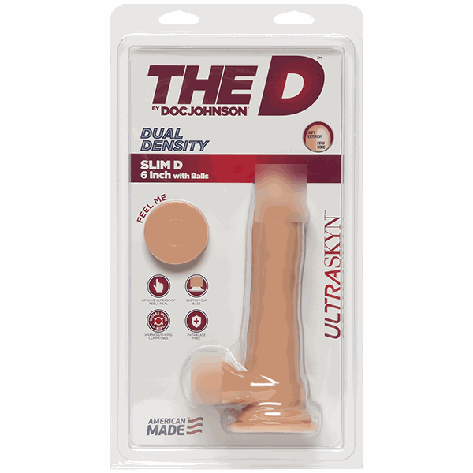 Фалоімітатор The D Slim D Ultraskyn 6" with Balls від Doc Johnson | Limon, фото 2
