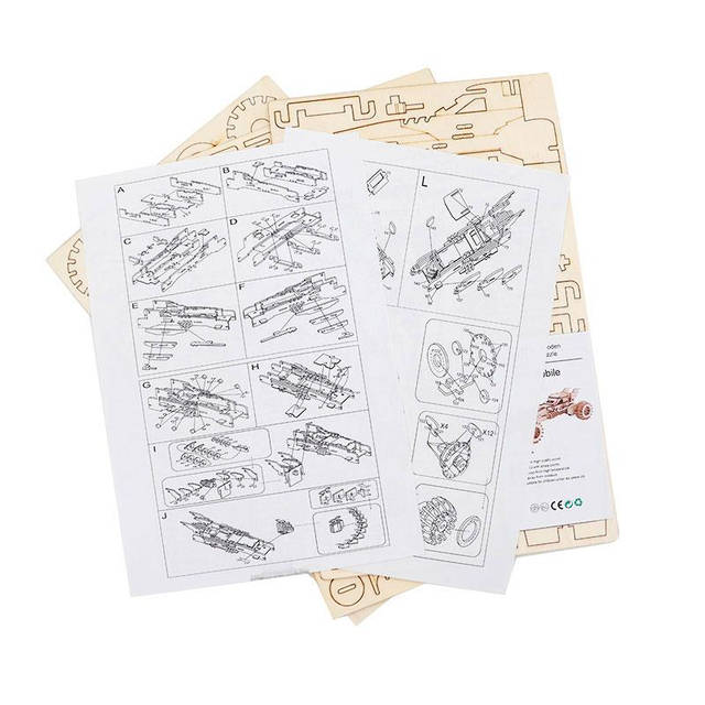 Деревянный конструктор машина Bat Mobile 3D пазл 171 элемент