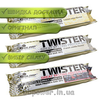 Протеїновий баточник Olimp Twister Bar 60 г, фото 2