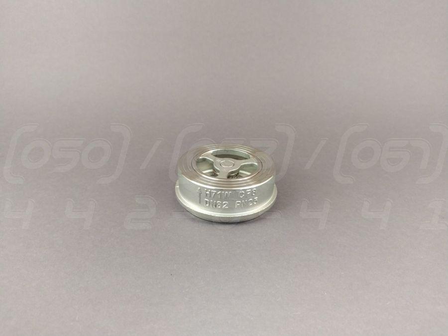 Клапан зворотний міжфланцевий нержавіючий DN32 (1"1/4), н/ж сталь AISI304, Ру25, до 300°C, пружинний