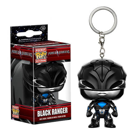 Фігурка брелок Funko Pop! Могутні Рейнджери Чорний Рейнджер (Power Rangers Black Ranger), фото 2