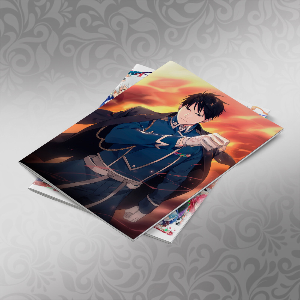 Зошит 48 л. на скобі клітка Fullmetal Alchemist 004