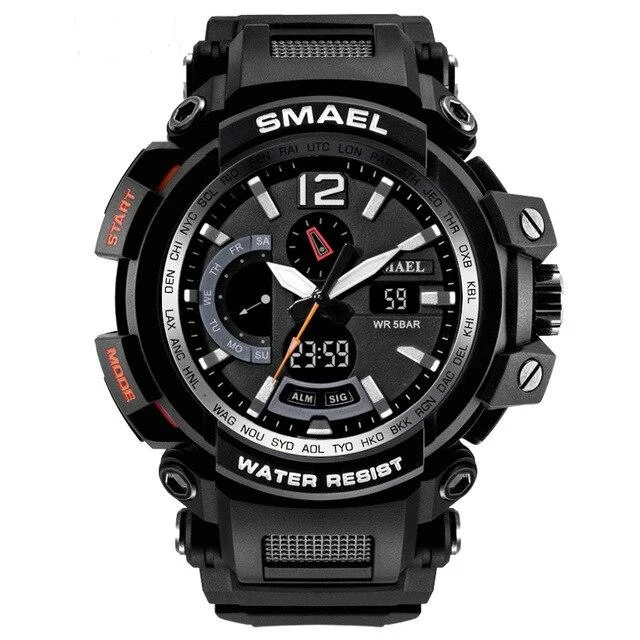 Smael 1702 чорний чоловічий спортивний годинник, фото 1