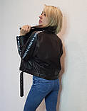 Женская кожаная куртка "косуха"черная Maddox. Турция, фото 10