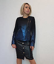 Жіноча шкіряна куртка "косуха"чорна ефект деграде. Туреччина