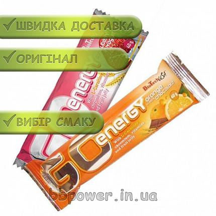 Протеїновий батончик BioTech GO Energy 40 г, фото 3