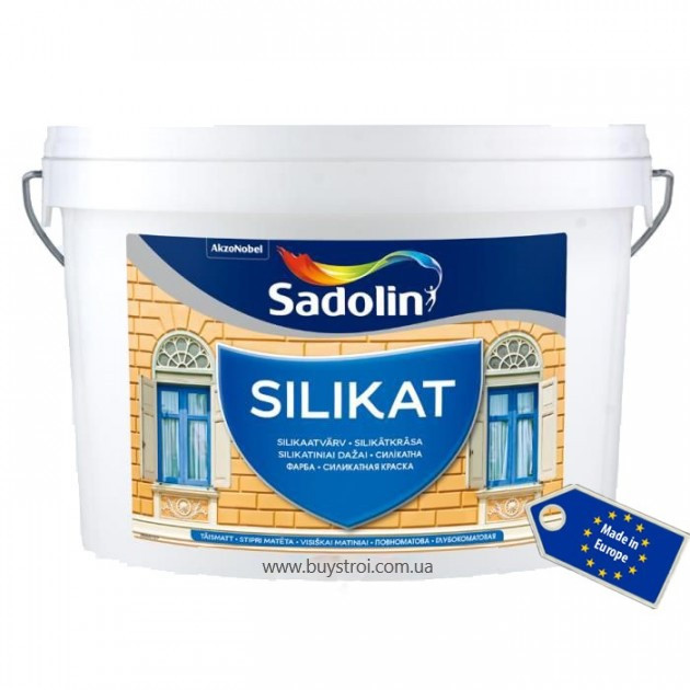 Фарба Sadolin SILIKAT — силікатна фарба, білий, 10 л.