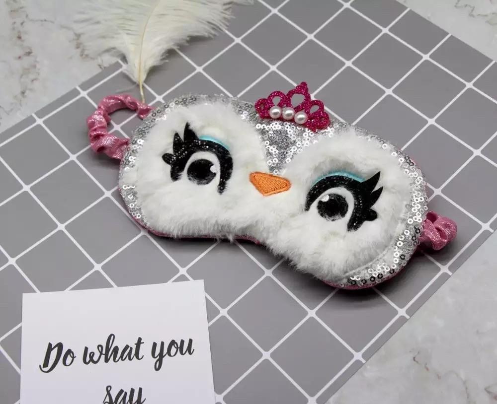 М'яка маска для сну—пов'язка на очі мила для дівчаток та дівчат Sova Princess (біла)