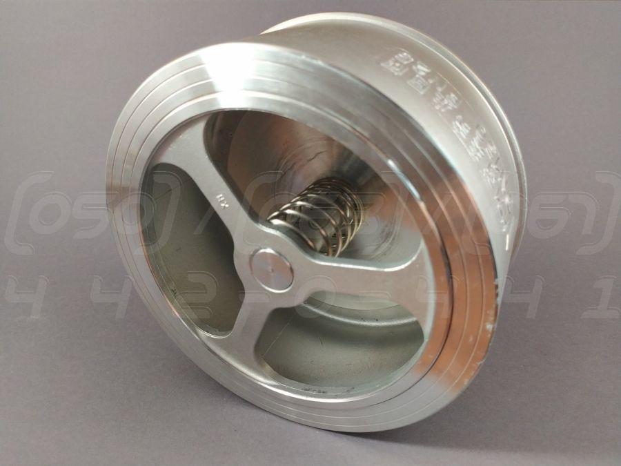 Клапан зворотний міжфланцевий нержавіючий DN200 (8") дисковий, н/ж сталь CF8 (AISI304), Ру25, до 300°C, фото 1