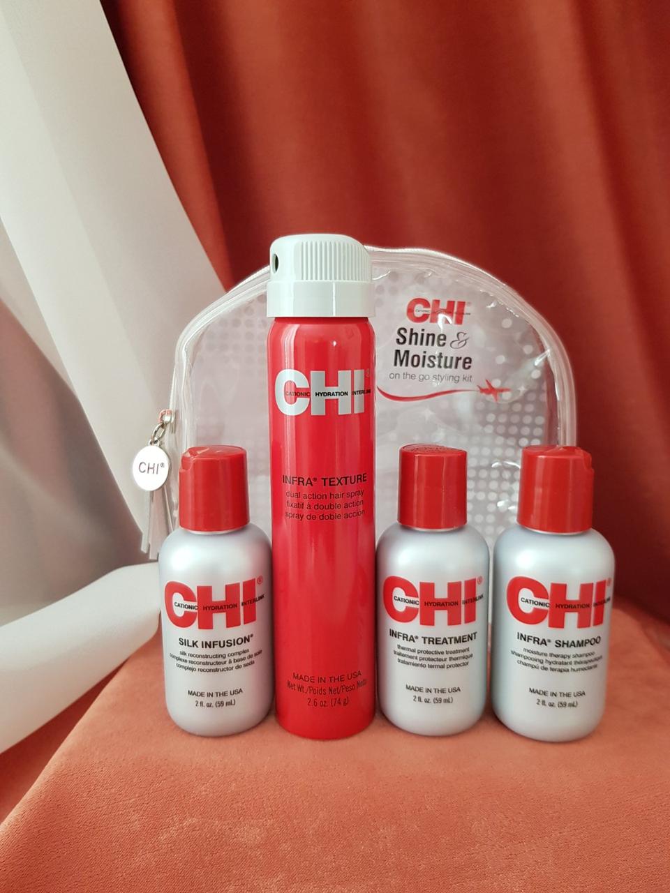 CHI міні набір в дорогу Silk Infusion+Shampoo+Treatment+infra texture, фото 1