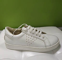 STTOPA Розміри 33-45. Кеди великих і маленьких розмірів шкіряні. 114-3345 Білі