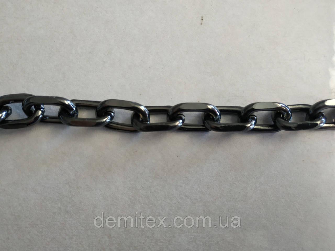 Ланцюжок сумковий якорний алюмінієвий чорний нікель ширина зовнішній 22 мм, висота зовнішня 14 мм, товщина 4 мм