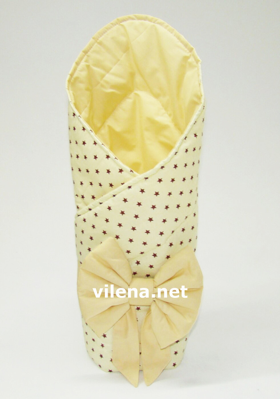 Літній конверт на виписку Зірочки жовтий