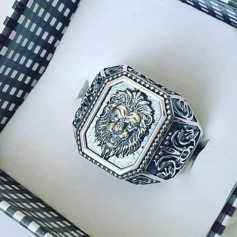 Перстень серебряный мужской со львом "Грегори" Массивное Кольцо печатка из серебра мужское - фото 2 - id-p1156101639