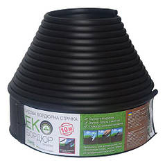 Пластиковий садовий бордюр Gartec Екобордюр Економ Тип 2 10,3 см 10 м чорний