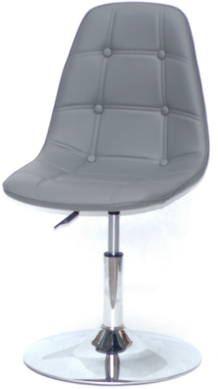Стілець Alex CH-Base шкірозамінник сірий 21 регулювання висоти 42-57 см на круглому металевому млинці, без підніжки 9484, фото 1