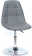 Стілець Alex CH-Base шкірозамінник сірий 21 регулювання висоти 42-57 см на круглому металевому млинці, без підніжки 9484, фото 2