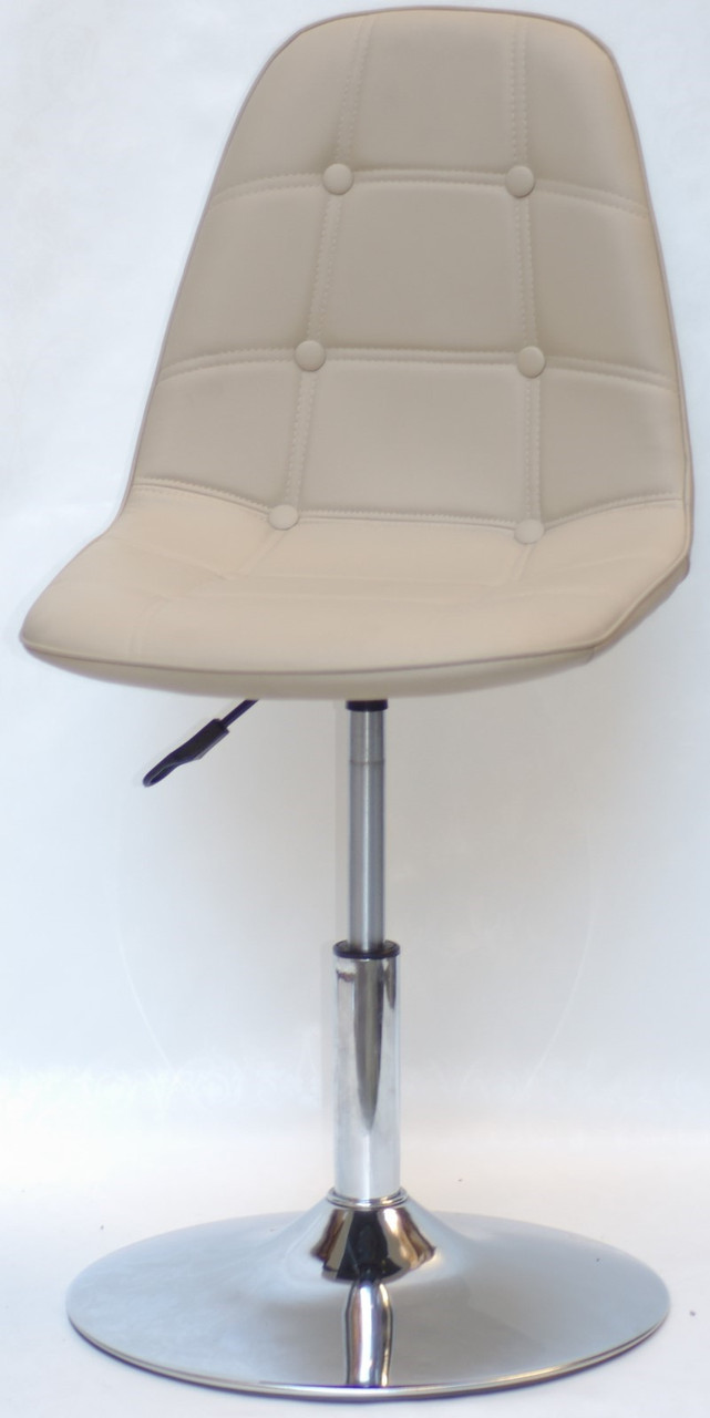 Стілець Alex CH-Base шкірозамінник бежевий 06 регулювання висоти 42-57 см на круглому металевому млинці, 9485, фото 1