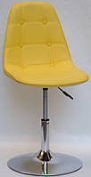 Стілець Alex CH-Base шкірозамінник жовтий 12 регулювання висоти 42-57 см на круглому металевому млинці, 9486, фото 2