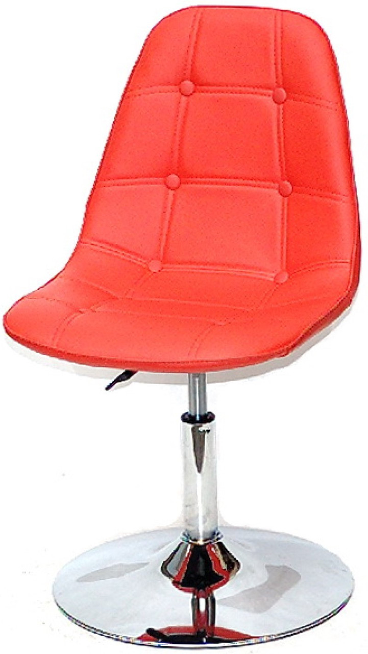 Стілець Alex CH-Base шкірозамінник червоний 05 регулювання висоти 42-57 см на круглому металевому млинці, 10057, фото 1
