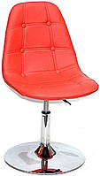 Стілець Alex CH-Base шкірозамінник червоний 05 регулювання висоти 42-57 см на круглому металевому млинці, 10057, фото 2