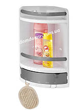 Кутова полиця — шафка у ванну, 2 яруси + поворот поличка,Туреччина, біла