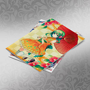 Зошит 48 л. на скобі клітка Vocaloid 005