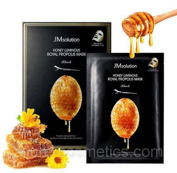 Відновлююча тканинна маска для обличчя з прополісом JMsolution Honey Luminous Royal Propolis Mask