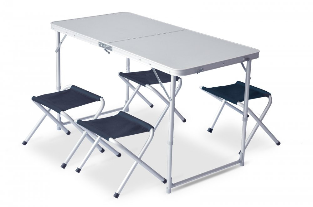 Стіл складаний туристичний Pinguin Set Table + 4 стільчика Green