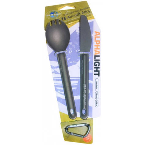 Туристична ложка і ніж в наборі Sea to Summit Alpha Light Cutlery Set 2pc, фото 1