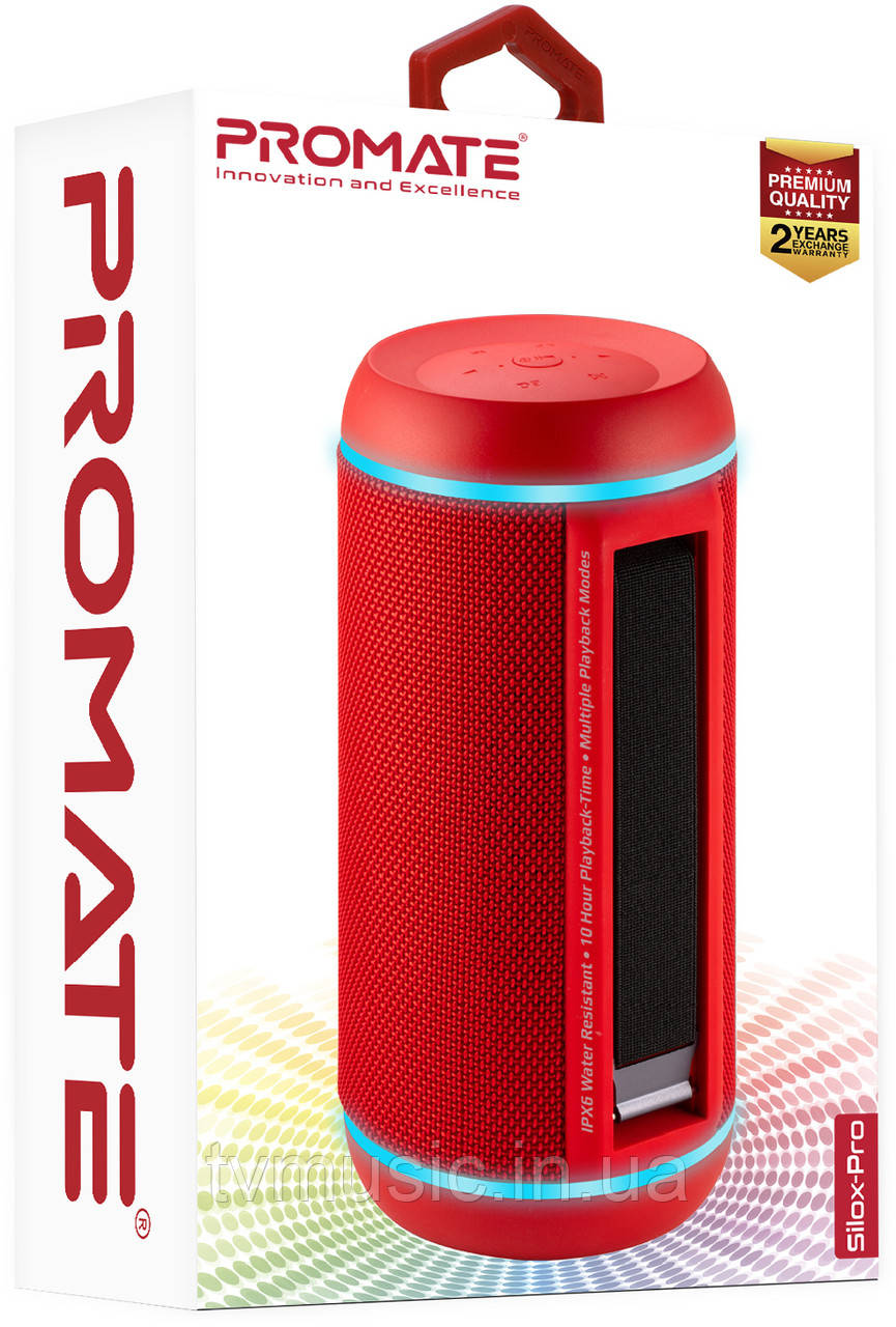 Портативна колонка Promate Silox-Pro Red, фото 1
