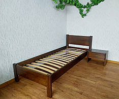 Ліжко односпальне дерев'яне з масиву натурального дерева "Економ" від виробника