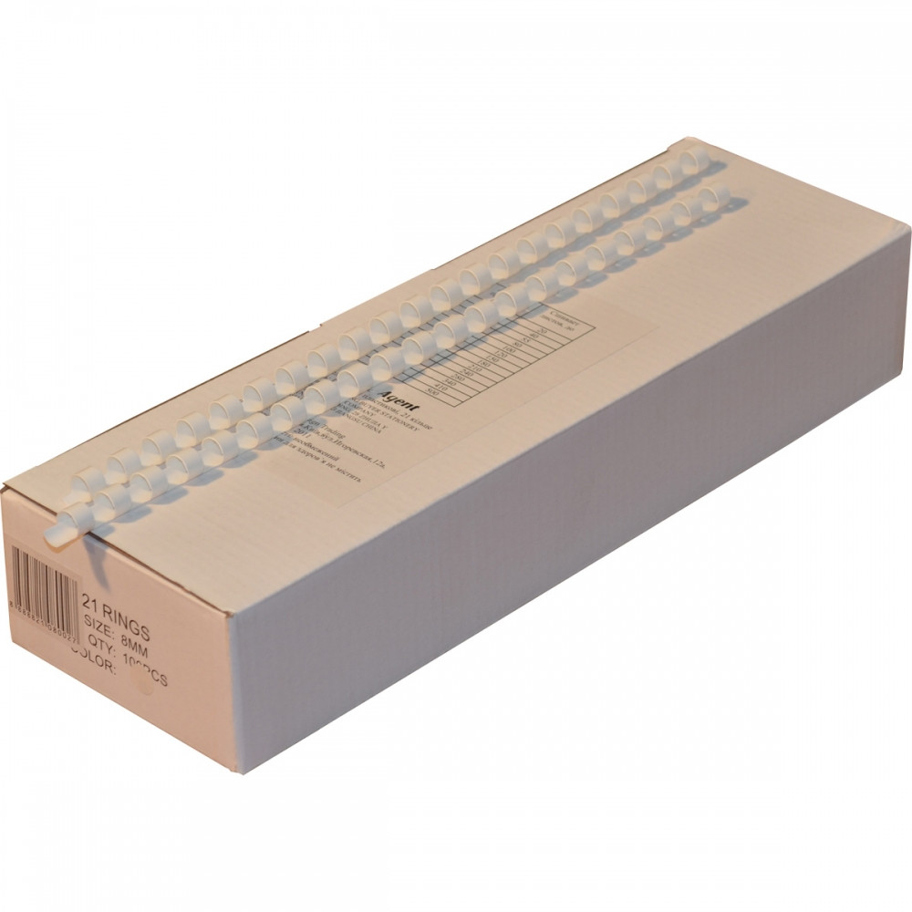 Пружини пласт. Agent 8мм білі, пач/100.