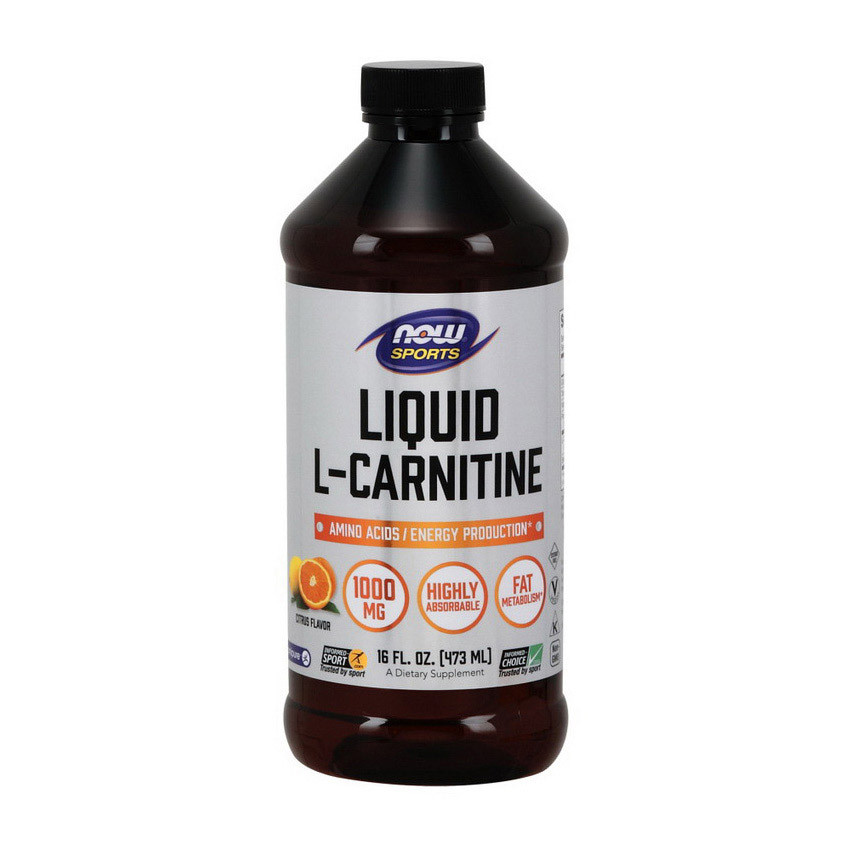 Л-Карнітин NOW L-Carnitine Liquid 1000 mg 473 ml citrus