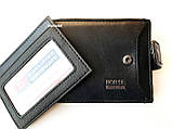 Чорний гаманець із правником. Шкіряний гаманець портмоне в коробці. Чоловічий гаманець натуральна шкіра.  З22, фото 2