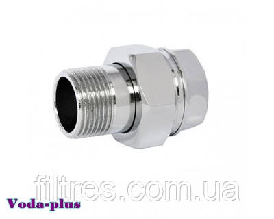 Прохідний фітинг з 3 частин для стальної труби 1" 1/2, фото 1