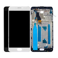 Дисплей (LCD) Meizu M5 Note (M621) з сенсором білий + рамка