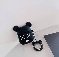 Чехол кейс для наушников Apple AirPods 1/2 Мишка Bear Brick черный