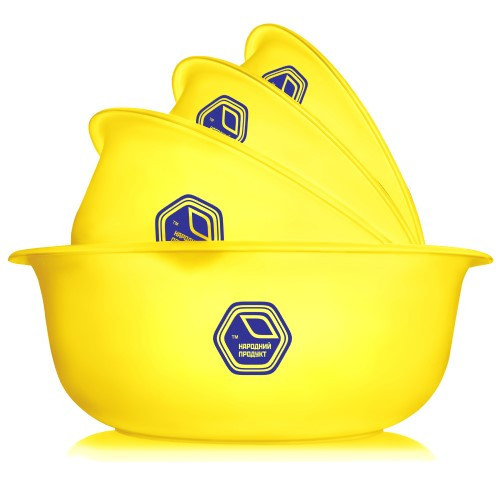 Набір мисок 0,7л. + 1,5л. + 2л. + 3л. жовтий (арт. 74ж)