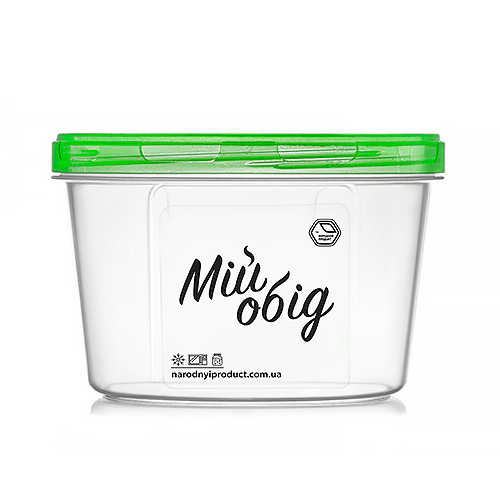 Кругла ємність 1 л з зеленою кришкою (арт. 81з), фото 1