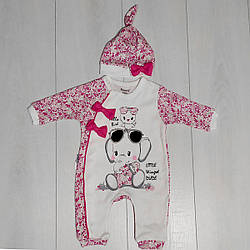 Комплект ясельний для дівчинки (боді довгий рукав + штани + шапочка), Miniworld