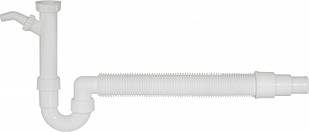 Сифон для миття з виходом для посудомийної машини та гофрою Ø40 х 1.1/2" GHIDINI (art.134)